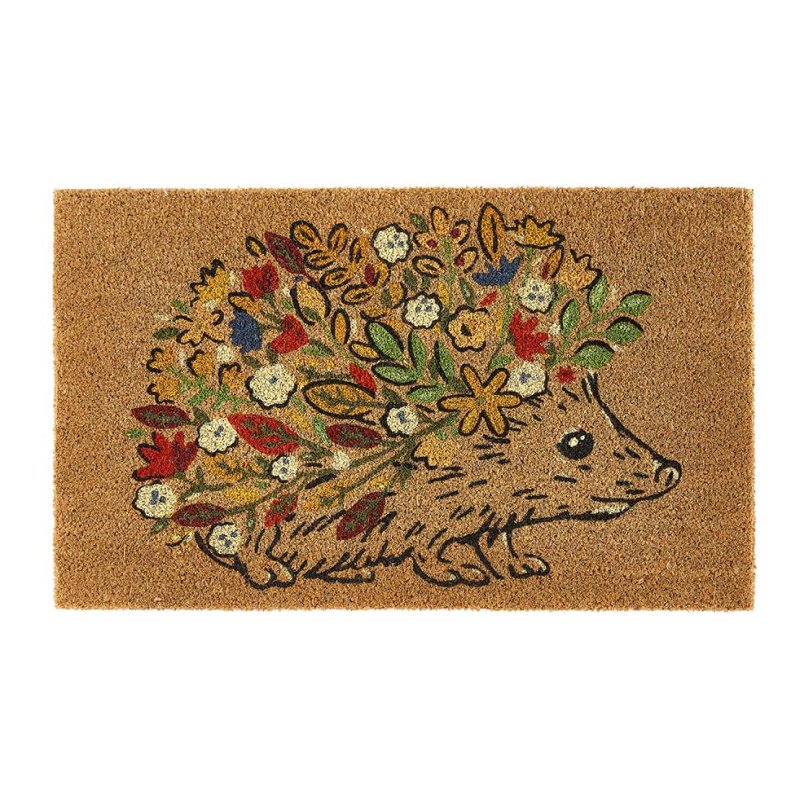 Hug Rug My Mat Coir Floral Hedgehog 45x75cm