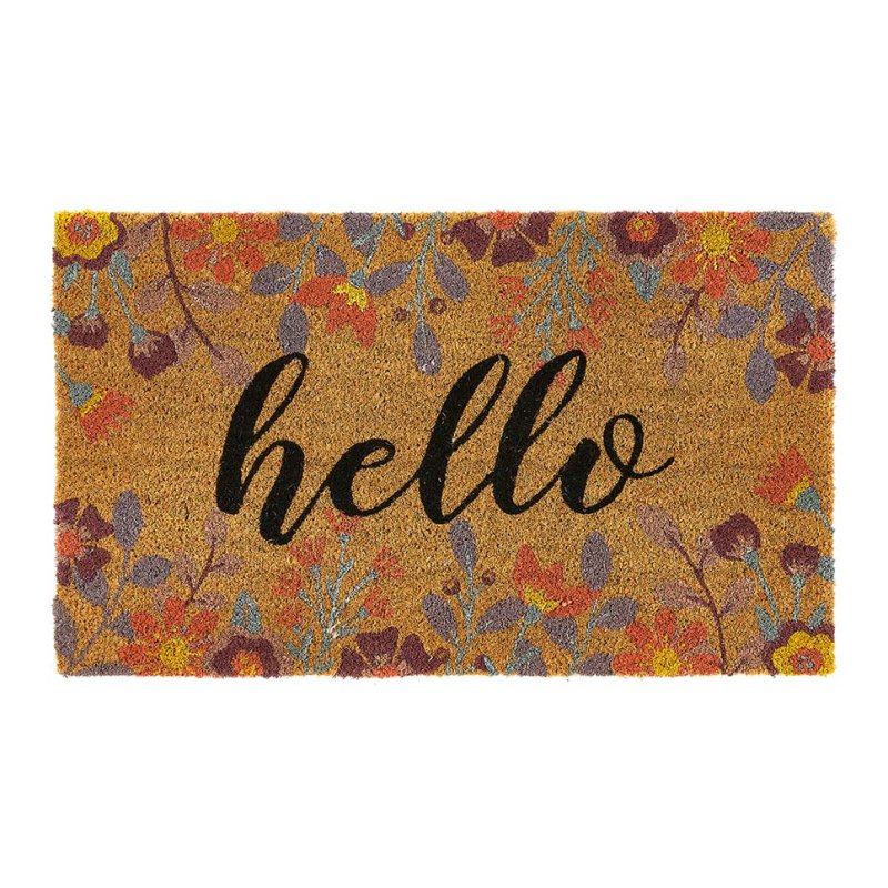 Hug Rug My Mat Printed Coir Floral Hello 45x75cm