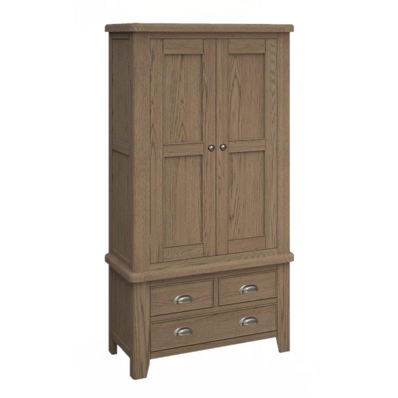 Heritage Editions Oak Gents Wardrobe on a white background