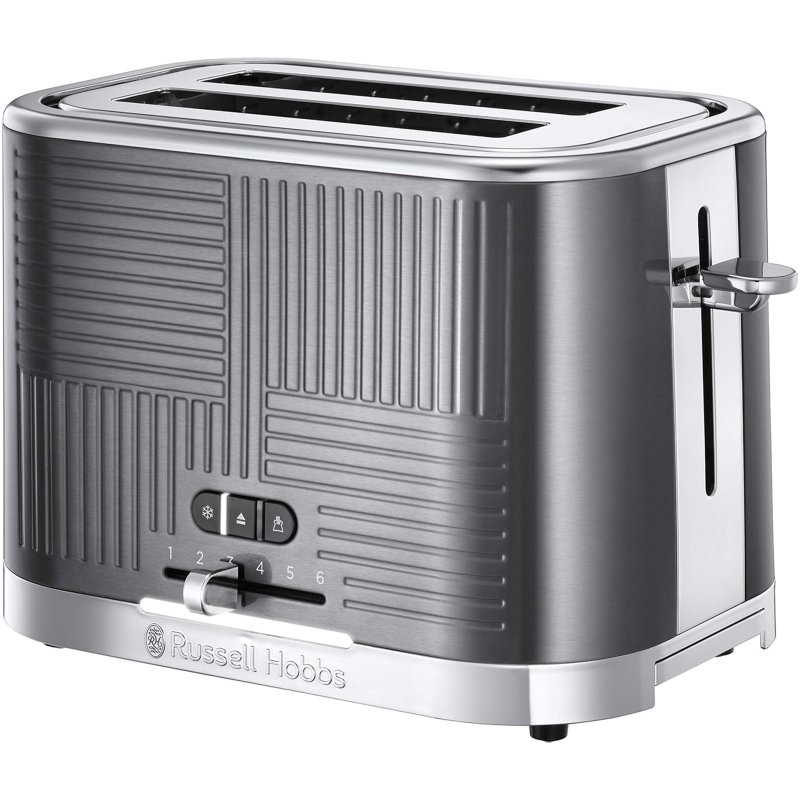 Russell Hobbs Geo Steel Wide Slot Toaster