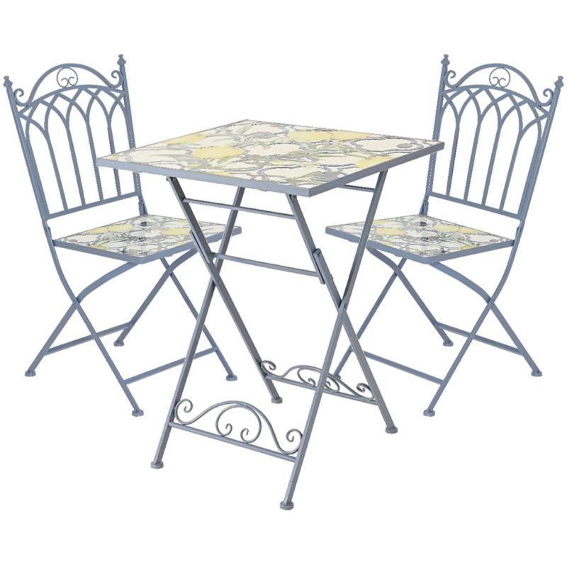 Kaemingk Sorrento Iron Mosaic Tea For Two Bistro Set