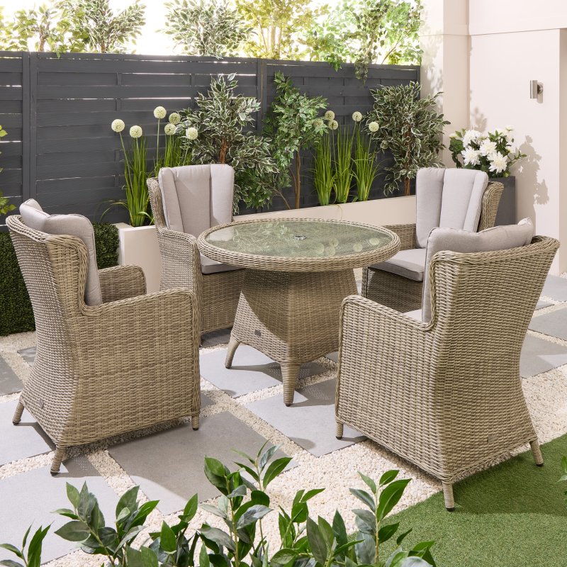 Norfolk & Co Garden Loren 4 Seater Round Dining Set