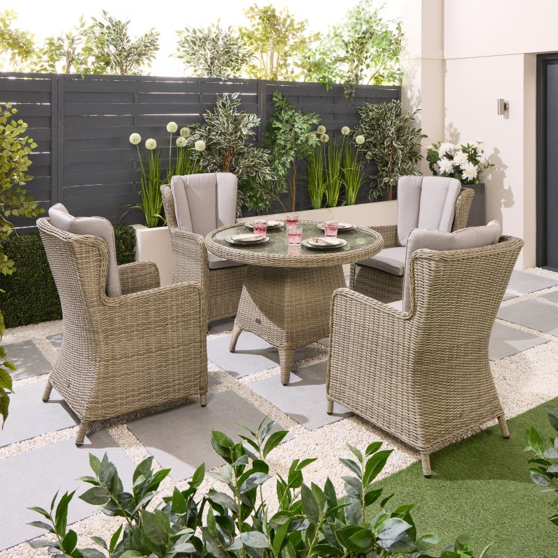 Norfolk & Co Garden Loren 4 Seater Round Dining Set