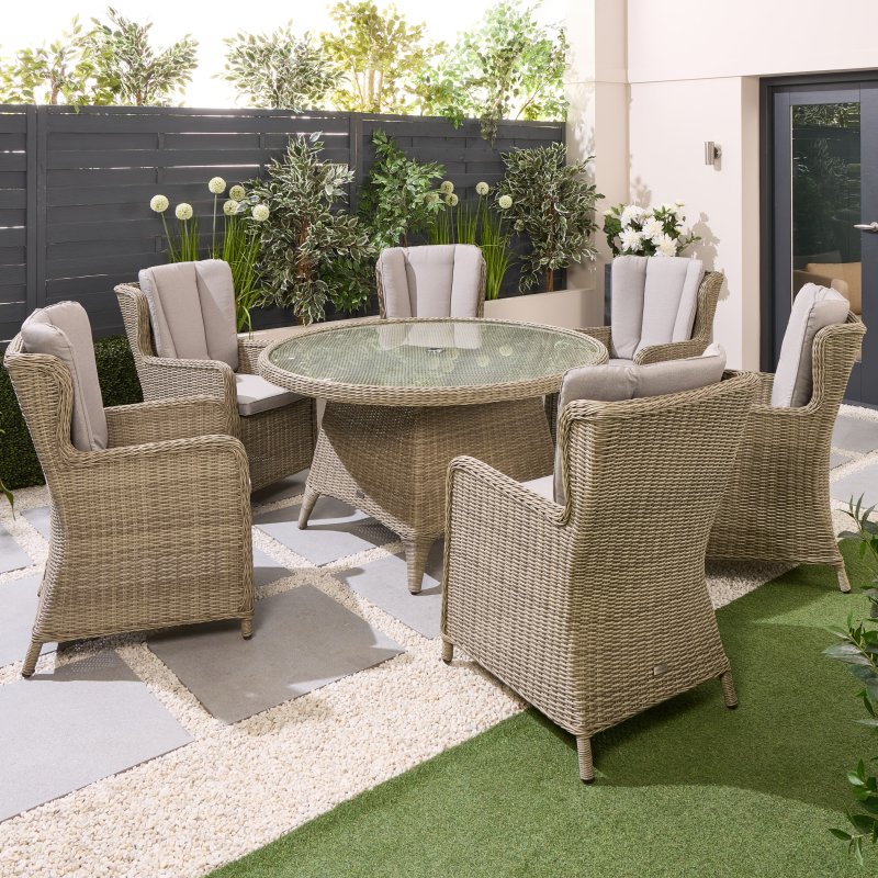 Norfolk & Co Garden Loren 6 Seater Round Dining Set