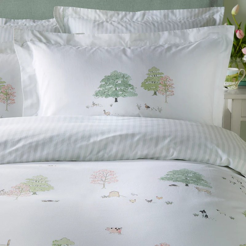 Sophie Allport Sophie Allport Spring Cottage Green Oxford Pillowcase Pair