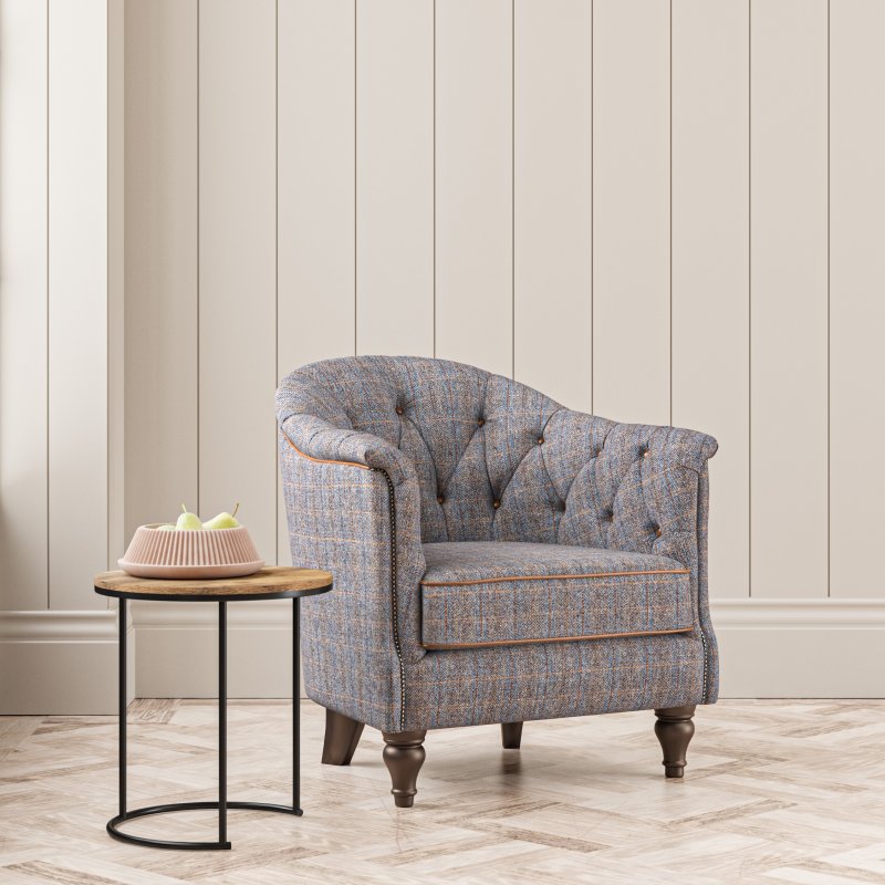 Stamford Herringbone Charcoal & Rust Accent Chair lifestyle