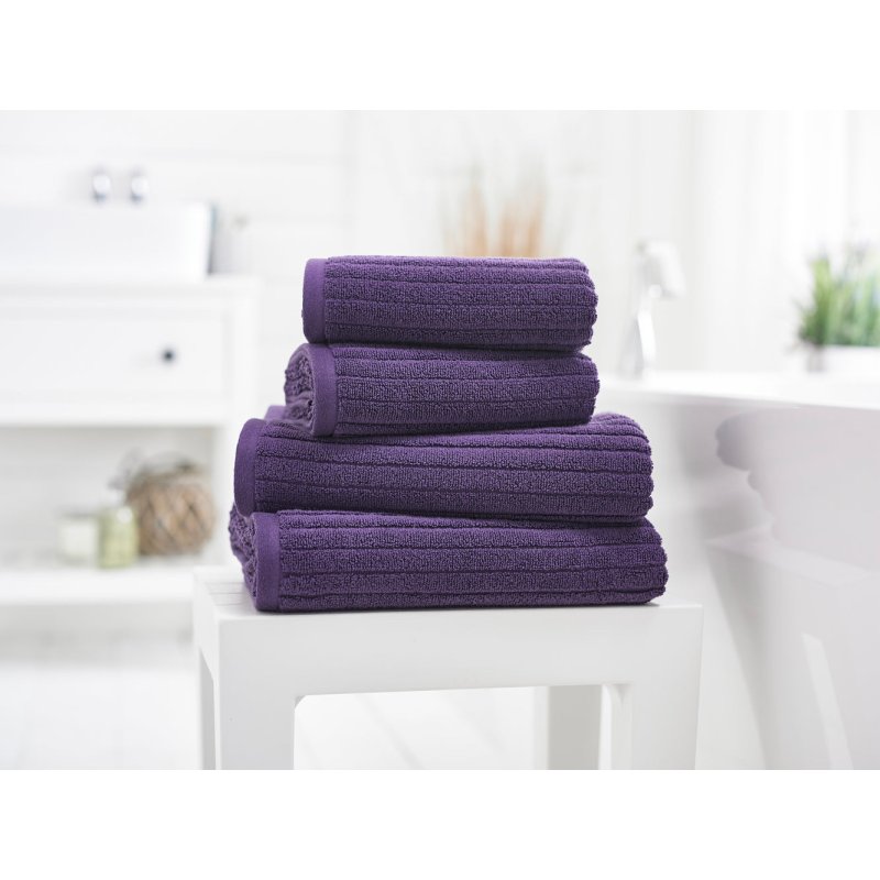 Deyongs Rialto Ribbed Towels Purple