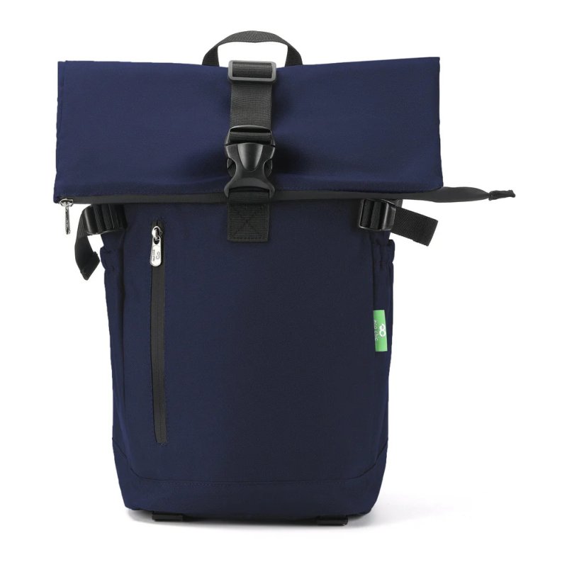 Eco Chic Eco Chic Navy Roll Recycled Canvas Roll Top Backpack