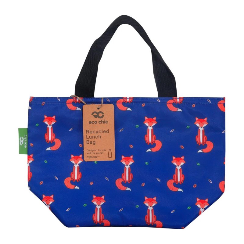 Eco Chic Eco Chic Navy Fox Insulated Foldable Lunch Bag