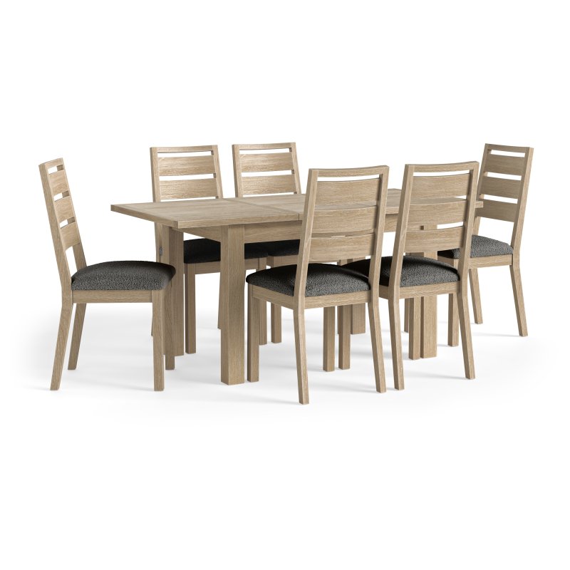 Cottage Collection 1.2m Extending Dining Table & 6 Chairs oak