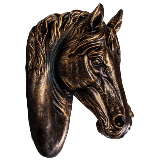 McGowan Rutherford McGowan Rutherford Large Antique Bronze Effect Horse Head Wall Ornament