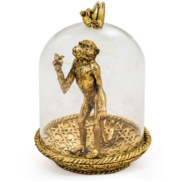 McGowan Rutherford McGowan Rutherford Hungry Golden Monkey in Glass Dome Ornament