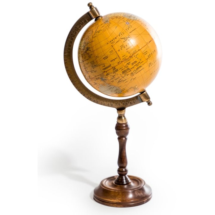 McGowan Rutherford McGowan Rutherford Antique Brown Globe on Wooden Stand