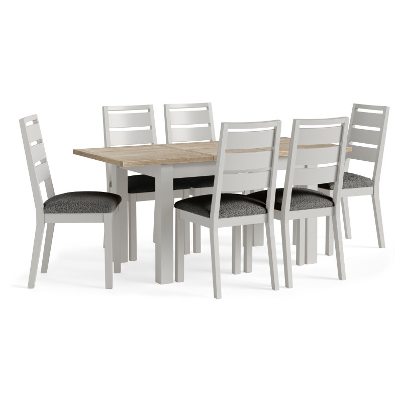 Cottage Collection Grey 1.2m Extending Dining Table & 6 Chairs