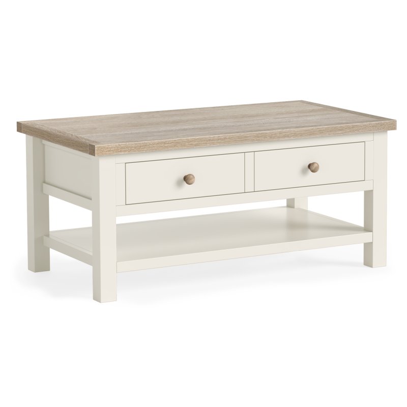 Cottage Collection Coffee Table With Drawer In Coconut