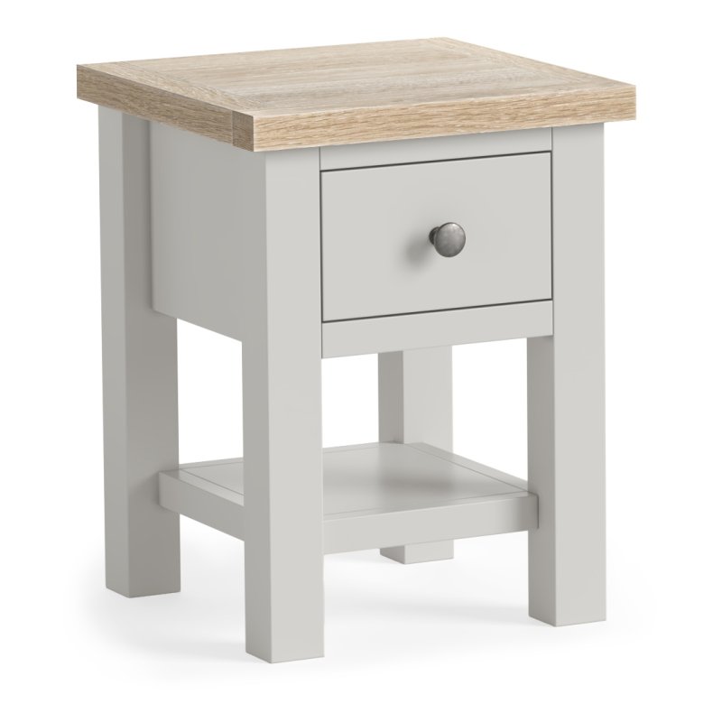 Cottage Collection Lamp Table With Shelf In Grey