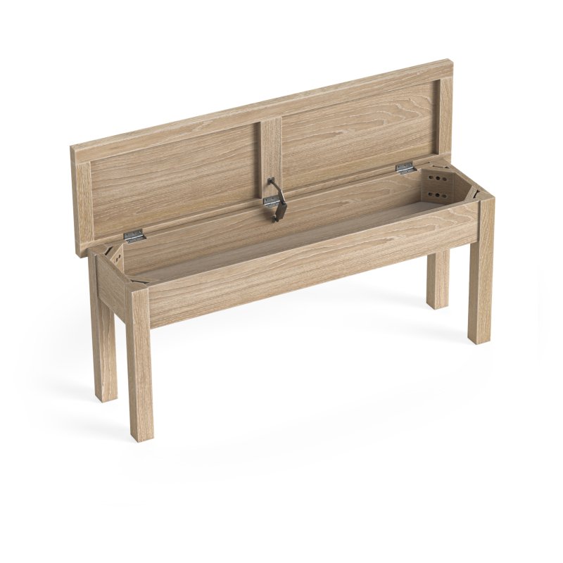 Cottage Collection Shallow Storage Bench In Oak