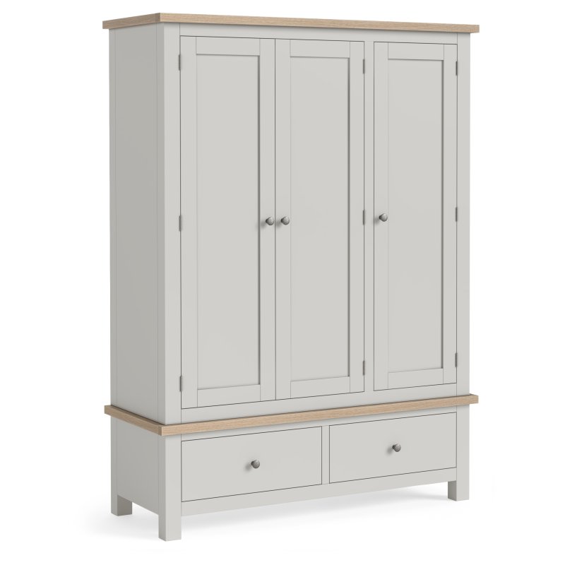 Cottage Collection Triple Wardrobe In Grey