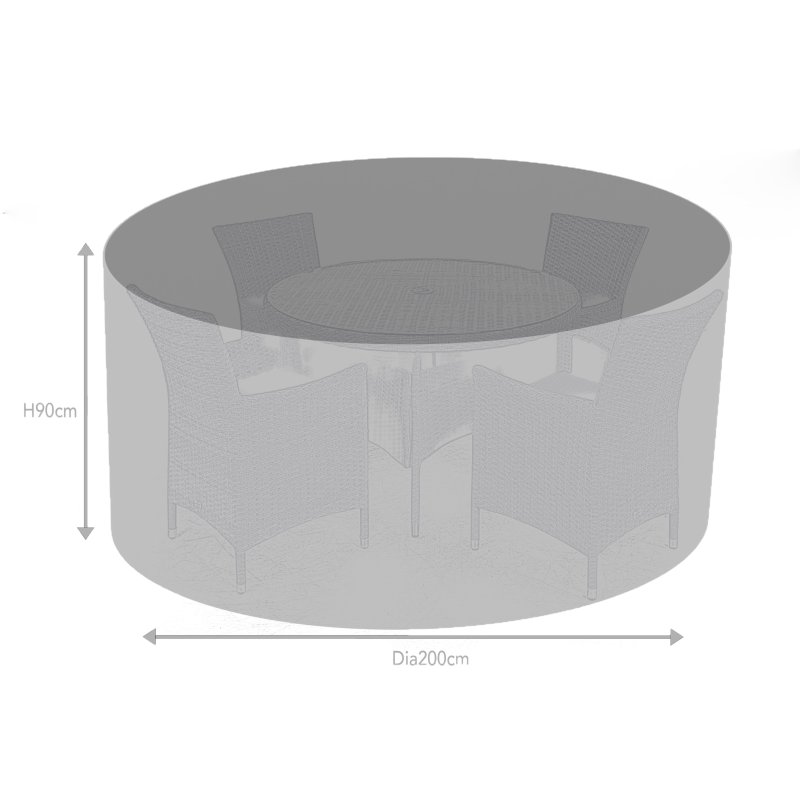 4 Seater Round Cover dimensions