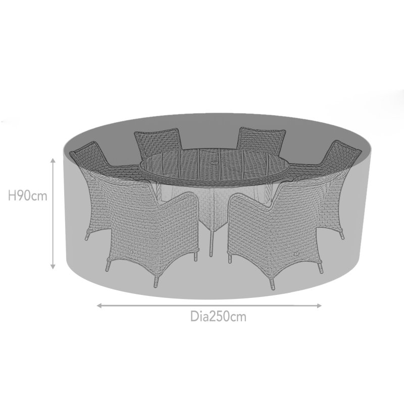 6 Seater Round Cover dimensions