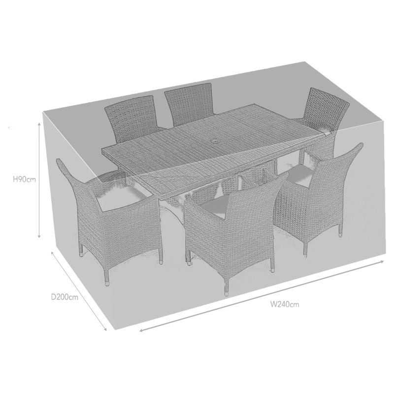 6 Seater Rectangular Cover dimensions