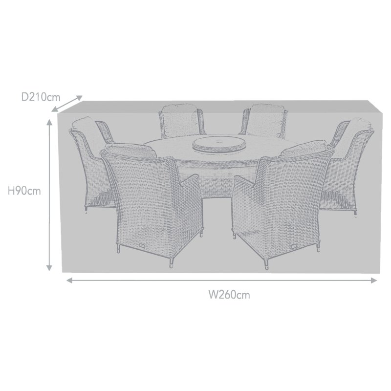 6 Seater Oval Cover dimensions