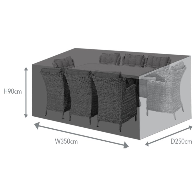 8 Seater Rectangular Cover dimensions