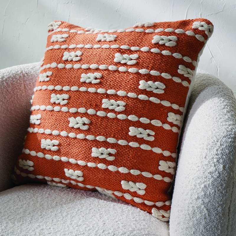 Summer Terracotta Braid Outdoor Cushion lifestyle