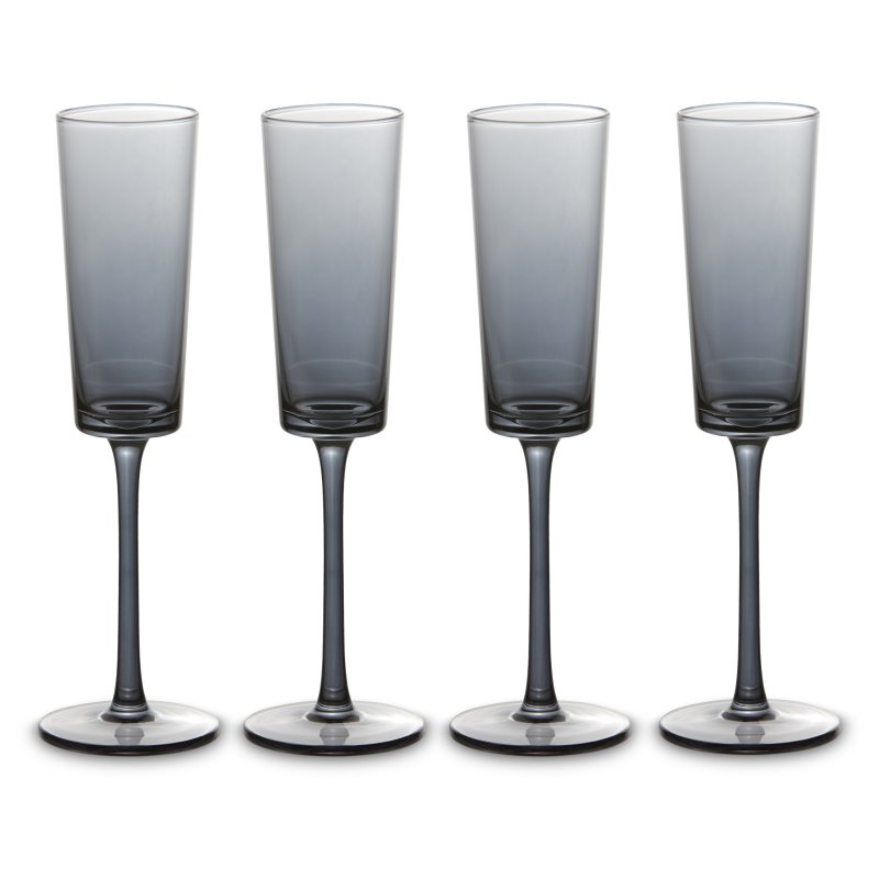 Simply Home Grey Set Of 4 Champagne Glasses