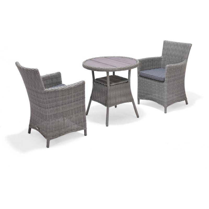 Bermuda Dark Round Bistro Set white background