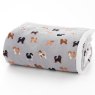 Doodle Dog Printed Fleece on white