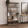 Bell Stocchero Mono Medium Bookcase - Oak & Black | Aldiss of Norfolk