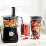 Daewoo 750w Food Processor with fruit making a smoothie on kitchen worktop