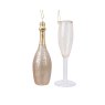 Kaemingk AW23 Set of Champagne Bottle and Glass Baubles