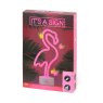 Legami Neon Effect Flamingo LED Lamp image of the packaging on a white background