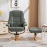 Sardinia Fern Fabric Chair And Stool Set front on lifestyle image of the chair and stool