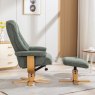 Sardinia Fern Fabric Chair And Stool Set side on lifestyle image of the chair and stool