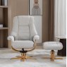 Sardinia Greige Fabric Chair And Stool Set front on lifestyle image of the chair and stool