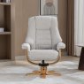 Sardinia Greige Fabric Chair And Stool Set front on lifestyle image of the chair