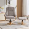 Sardinia Oat Fabric Chair And Stool Set front on lifestyle image of the chair and stool