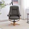 Sardinia Cinder Leather Chair And Stool Set lifestyle image of the front of the chair