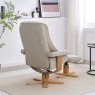 Sardinia Mushroom Leather Chair And Stool Set  lifestyle image of the back of the chair