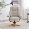 Sardinia Mushroom Leather Chair And Stool Set  lifestyle image of the front of the chair