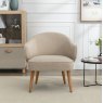 Iris Sand Accent Chair front on lifestyle image of the chair