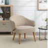 Iris Sand Accent Chair angled lifestyle image of the chair