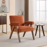 Leoni Accent Chair lifestyle image of the chair in rust