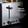 Tower Sera 4 Slice Toaster Black Defrost and Reheat