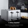 Tower Sera 4 Slice Toaster Smoked Grey 4slice