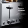 Tower Sera 4 Slice Toaster Smoked Grey Defrost and Reheat