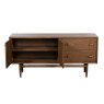 G Plan Marlow Walnut Wide Sideboard front on image of the sideboard with doors open on a white background